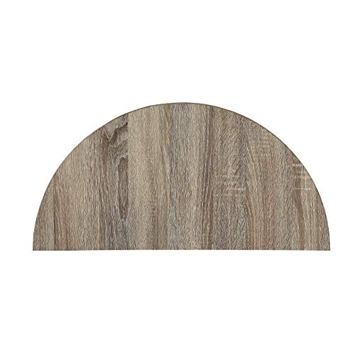 Grey Oak Finish Semi Circle Demilune Table for Small Hallway Entryway Space