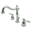 Kingston Brass KB1971PL Heritage Widespread Lavatory Faucet with Porcelain Lever Polished Chrome