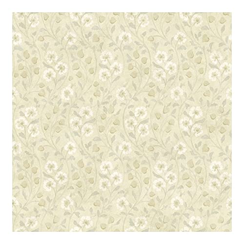 Beige Floral Wallpaper 20.5 X Wildlife Washable