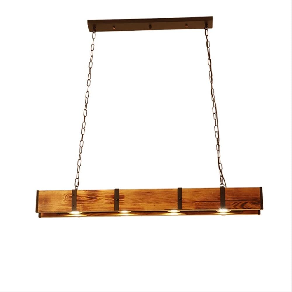 4-light Wooden Kitchen Island Linear Lighting Fixture Led Ceiling Light for - Diamond Home USA