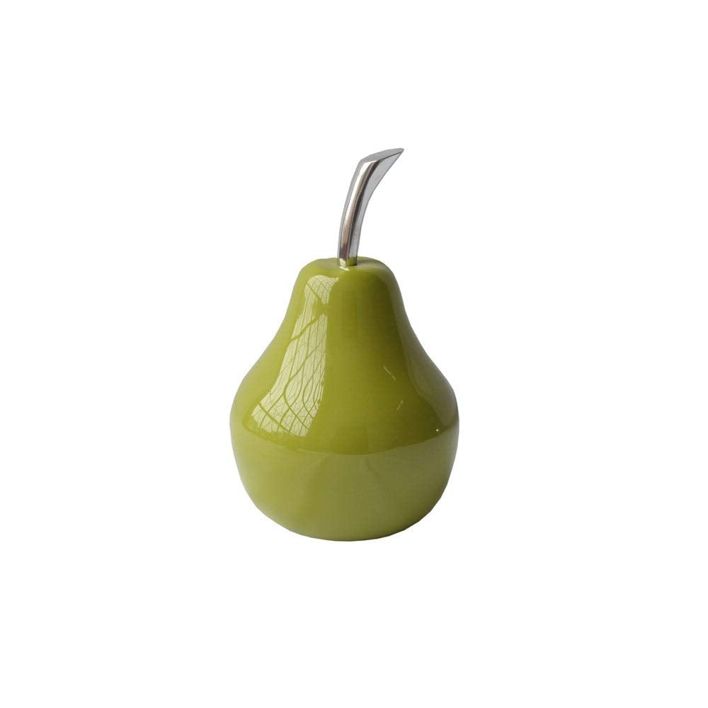 4'.25" X 7" Green Small Pear 7 X 4.25 Modern Contemporary