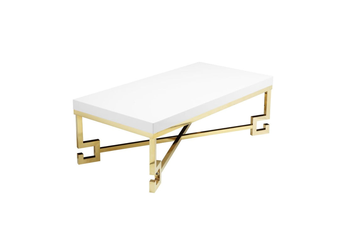 Sophia Coffee Table in Gold and White Lacquer