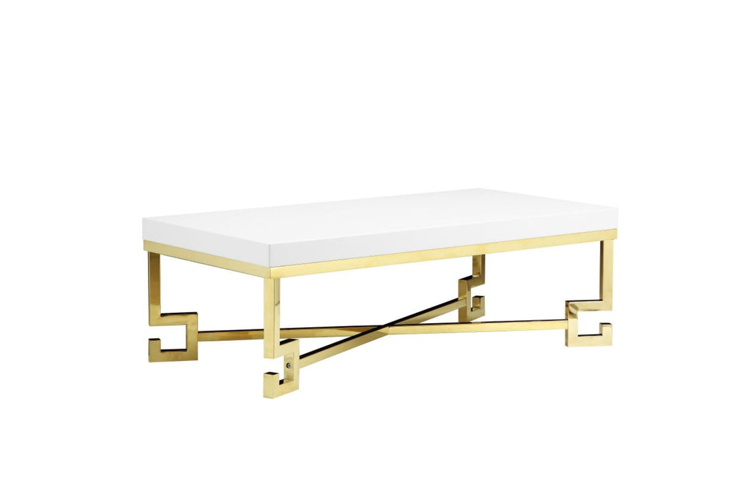 Sophia Coffee Table in Gold and White Lacquer