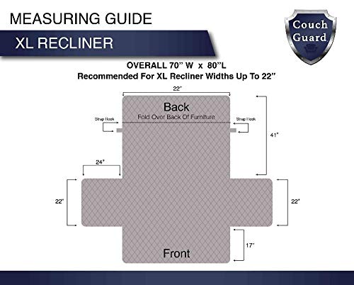 Couch Guard XL Recliner/Chair Cover - Furniture Protector - Shield & Protects