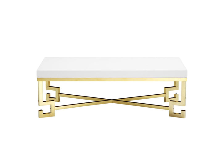 Sophia Coffee Table in Gold and White Lacquer