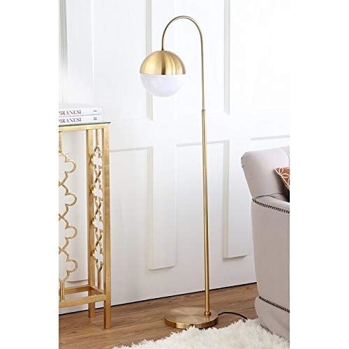 Led Rose Gold Floor p Vintage Arc Reading Light with Shade White Standing