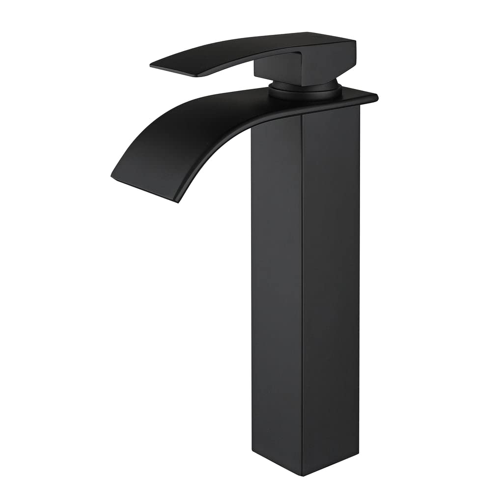 Raina 10" Single Hole Vessel Sink Single Handle Modern Bathroom Faucet Matte Matte Black