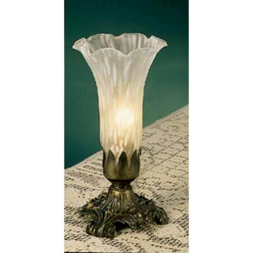 White 8-inch Buffet Lamp Tiffany Bronze