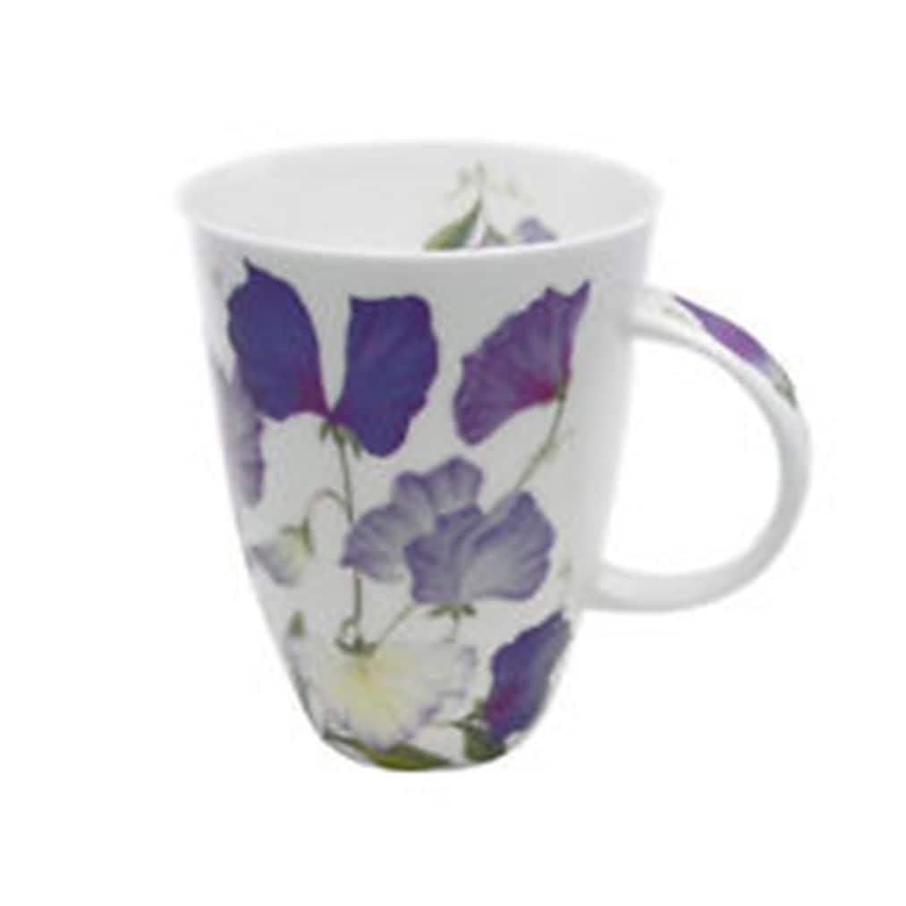 Roy Kirkham Sweet Pea Traditional Ceramic Louise Mugs in White (Set of 6)