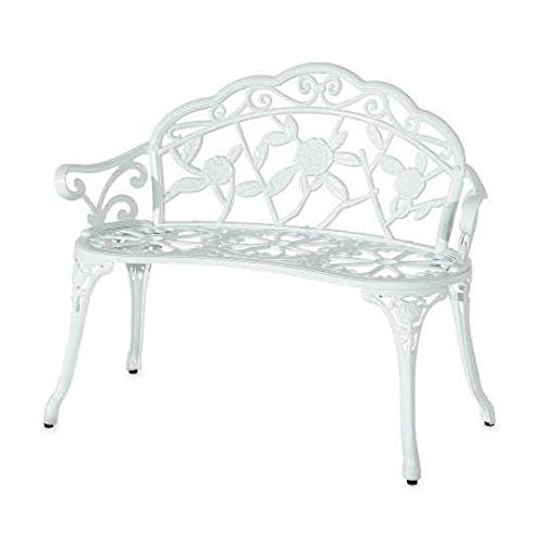 Patio Premier Rose Garden Park Bench White Traditional Aluminum Iron