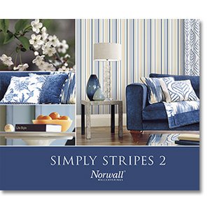 Norwall SY33929 Ticking Stripe Prepasted Wallpaper Light Blue Denim