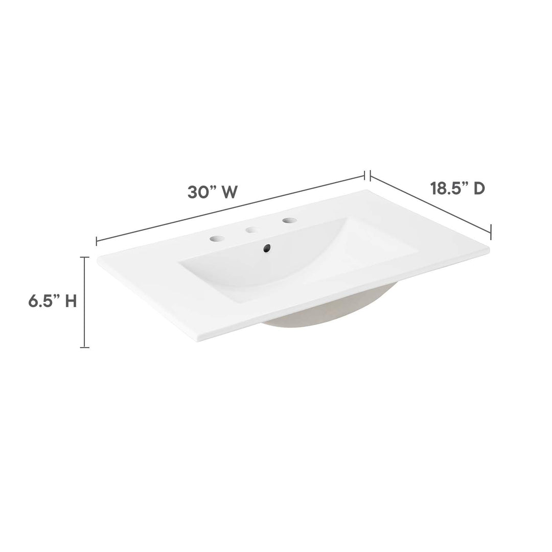 Modway EEI-4837-WHI Cayman 30" Bathroom Sink White