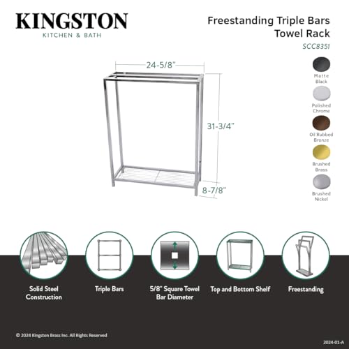 Kingston Brass Edenscape Freestanding 3-Bar Towel Rack