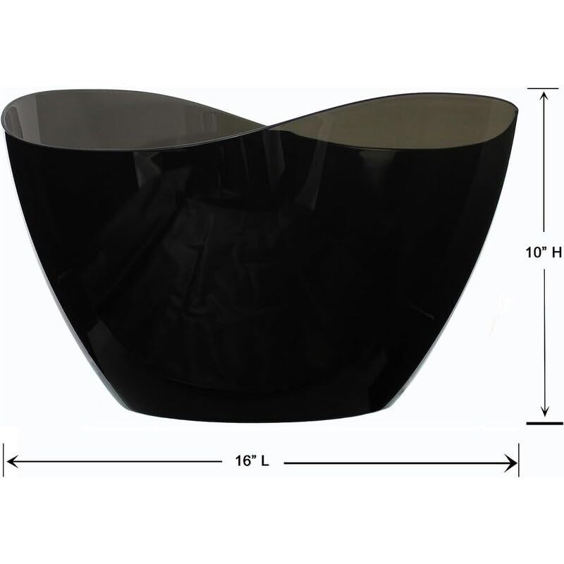 Black Wave Party Tub Plastic