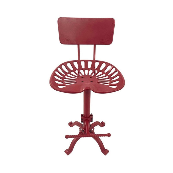 Carolina Classic August Tractor Seat Stool with Back in Red