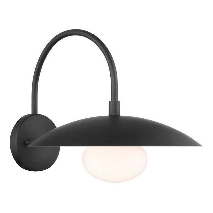 Modern Disc Matte Black 12" Wall Sconce Light 15.5'' D X 12'' W 11'' H