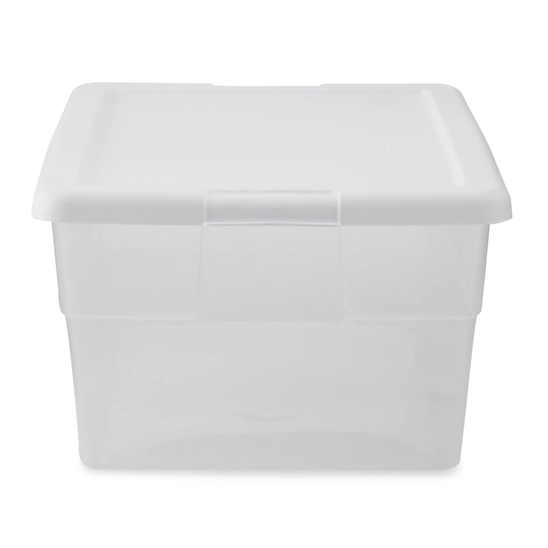 Sterilite? 16 Quart Basic Clear Storage Box with White Lid