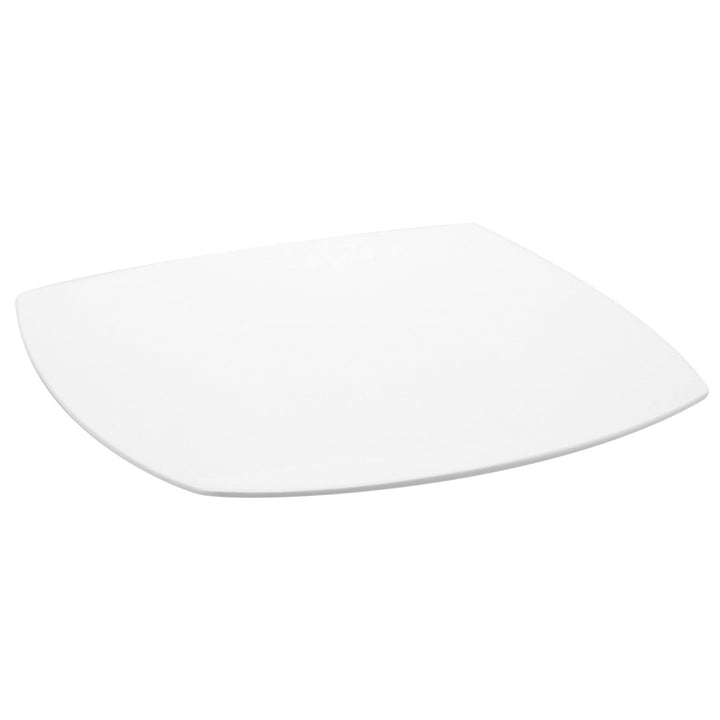 Square Dinner Plate 10.75" Set Of 4 White Solid Casual Modern Contemporary