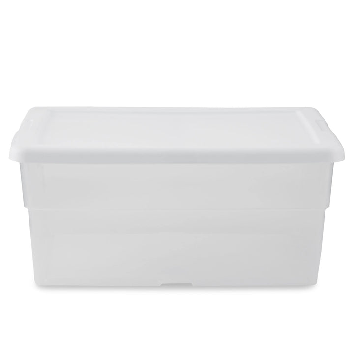 Sterilite? 16 Quart Basic Clear Storage Box with White Lid