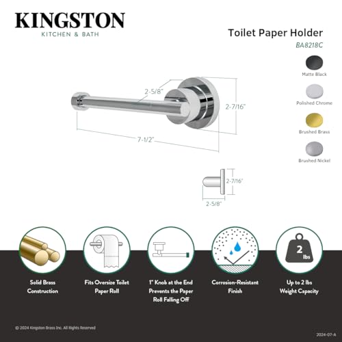 Kingston Brass BA818BB Concord Toilet Paper Holder Brushed Brass 7.5 x .63 x