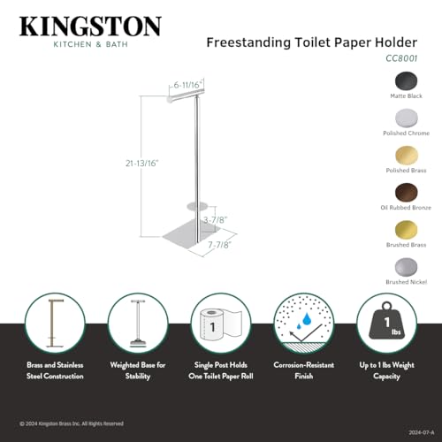 Kingston Brass CC8007 Claremont Freestanding Toilet Paper older 21-13/16 inch