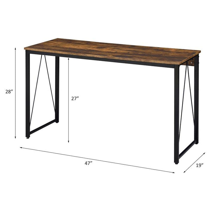 Acme Zaidin Wooden Rectangle Top Writing Desk in Weathered Oak and Black - Diamond Home USA