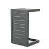 Christopher Knight Home Cape Coral Outdoor Aluminum C-Shaped Side Table Grey