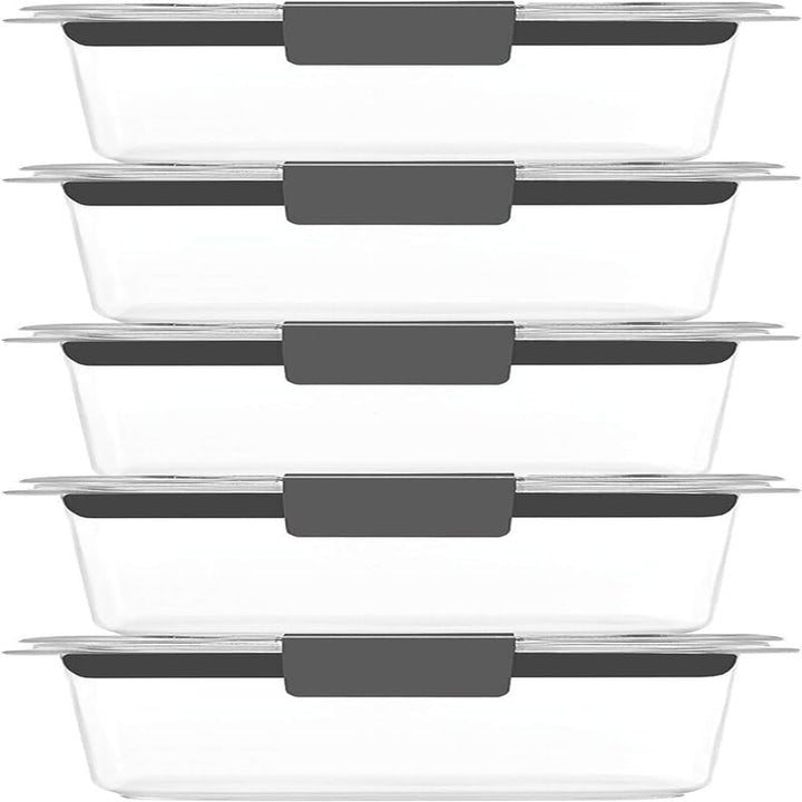 Storage Containers With Of 5 (1.3 Cup) Grey Plastic