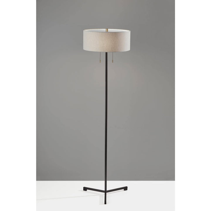 Adesso 1557-01 Wesley Floor Lamp 60 in. 2 x 60W Black 1 Floor Lamp - Diamond Home USA