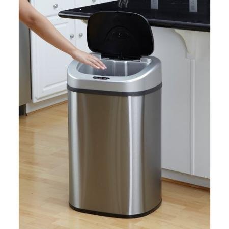 Nine Stars DZT-80-4 Touchless Stainless 21.1 Gallon Trash Can