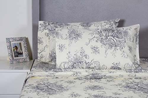 Melange Home 190331 Mélange Home Grey Toile Twin Sheet Set