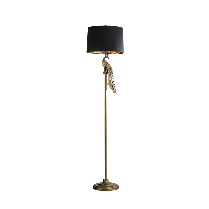 ORE International 64.5" in Modern Elegance Golden Peacock On A Pedestal