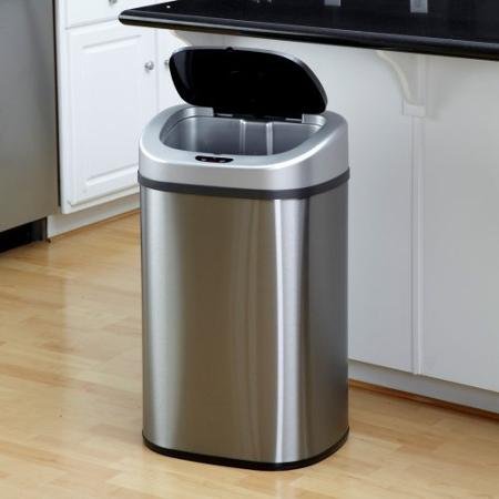 Nine Stars DZT-80-4 Touchless Stainless Steel 21.1 Gallon Trash Can 21 gal