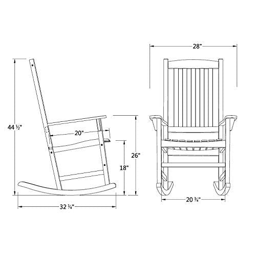 Cambridge Casual Bentley High Back Wooden Front Porch Rocking Chair