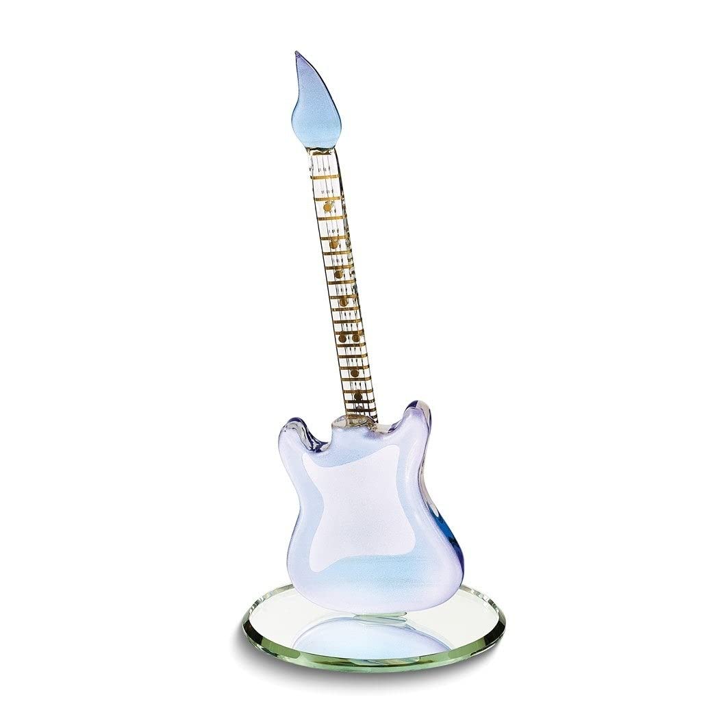 Purple Haze Electric Guitar Handcrafted Glass Figurine Clear