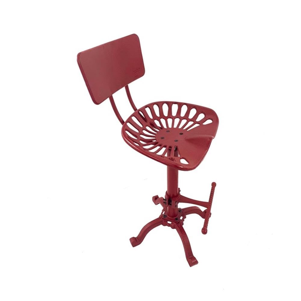 Carolina Classic August Tractor Seat Stool with Back in Red