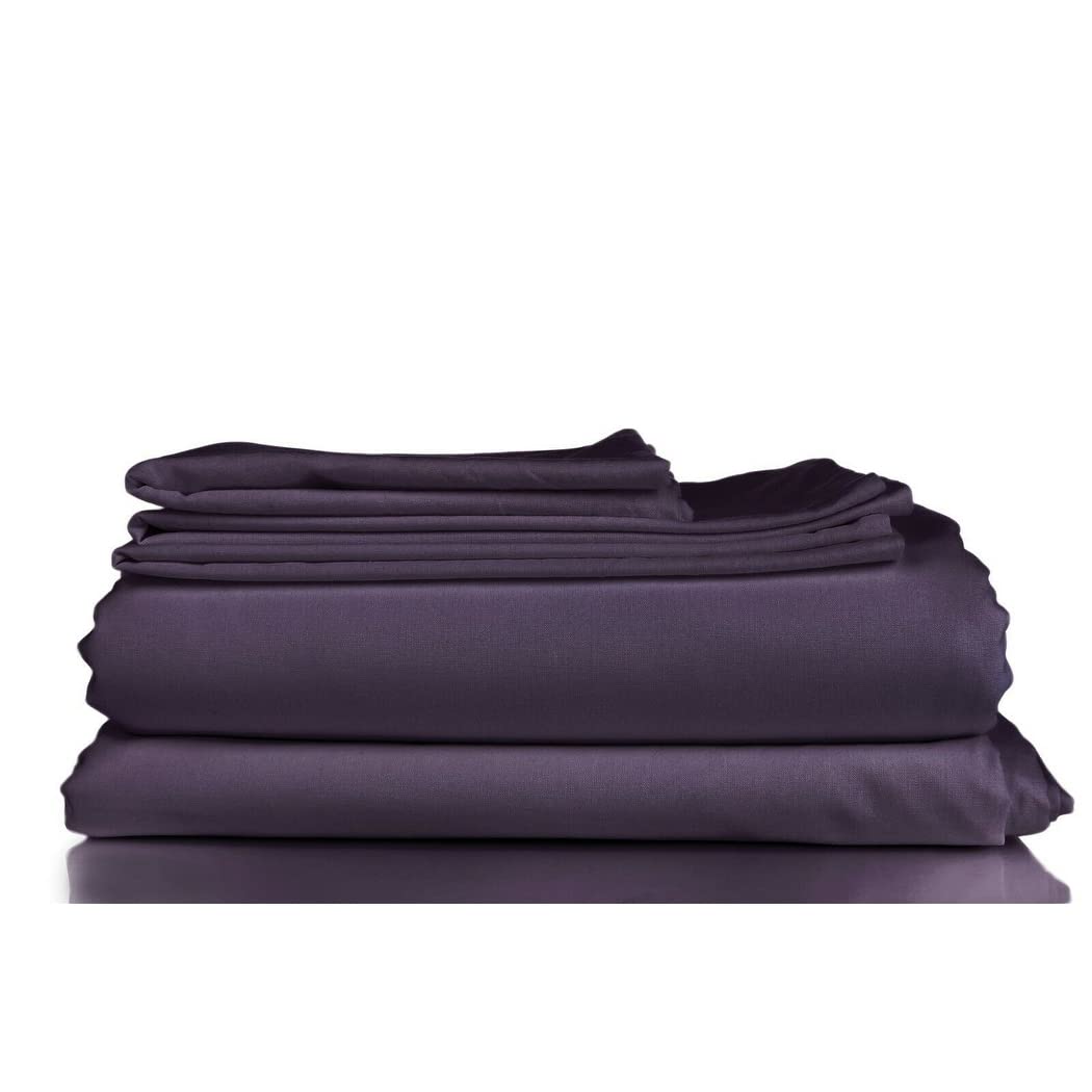 BLUFF CITY BEDDING 1800TC Soft Microfiber 4-Piece Deep-Pocket Bed Sheet Set Purple - Queen