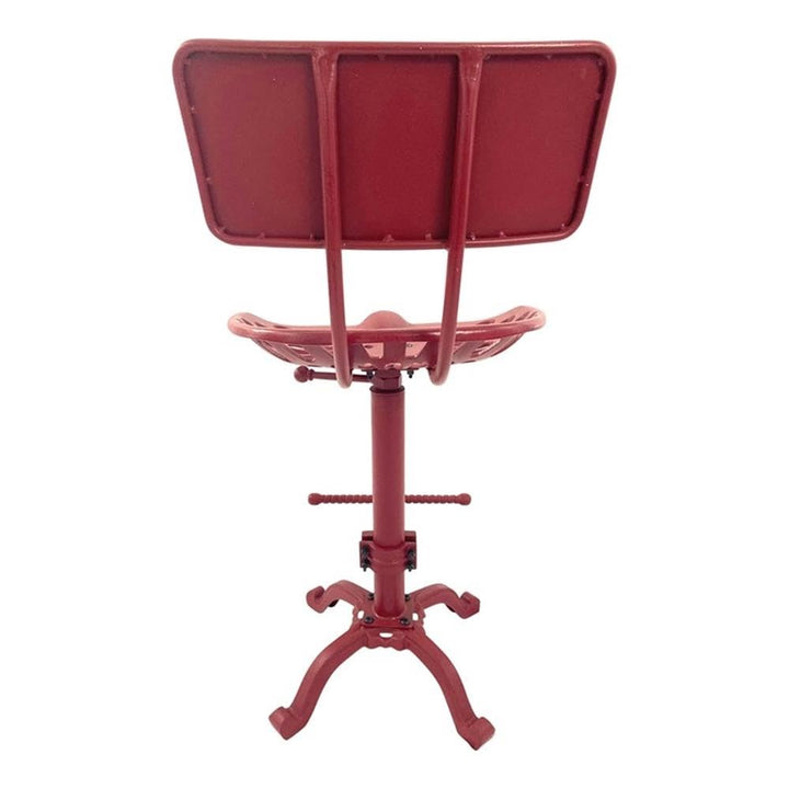 Carolina Classic August Tractor Seat Stool with Back in Red