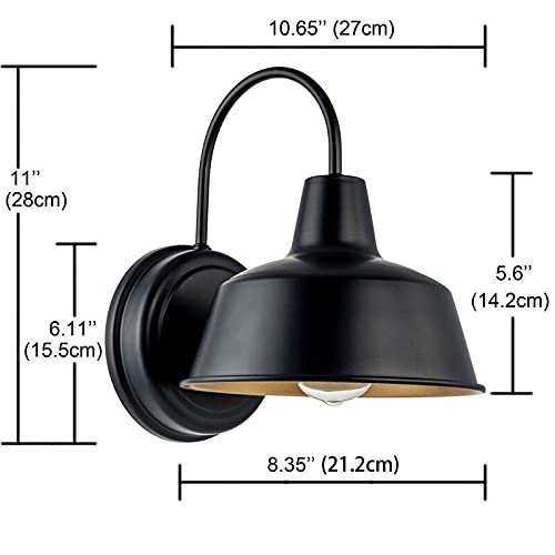 1-light Outdoor Barn Light with Dark Bronze Finish 8.35"x10.65"x11" Black - Diamond Home USA