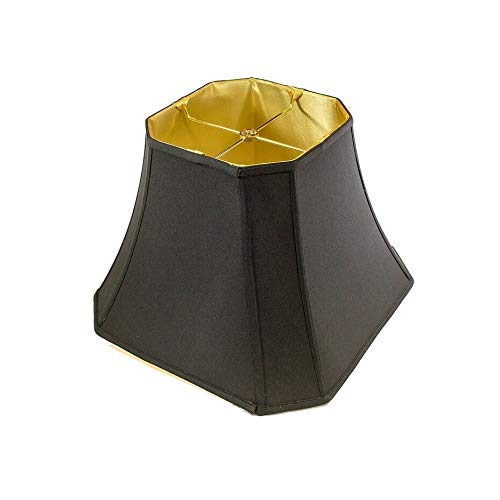 9x16x12 Square Cut Corner Shade Black Fabric/gold Liner Modern Contemporary - Diamond Home USA