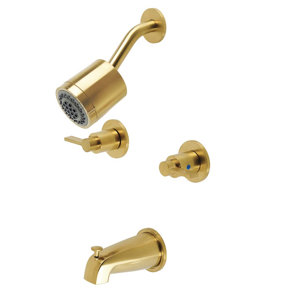 Kingston Brass KBX8147NDL NuvoFusion Tub and Shower Faucet Brushed Brass