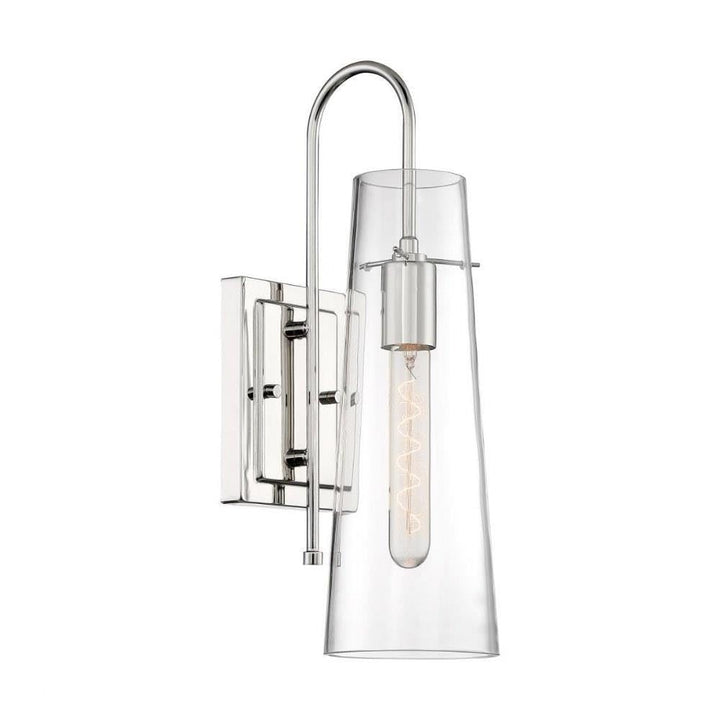 Nuvo 60/6869 Alondra 1 Light Wall Sconce Polished Nickel Finish with Clear Glass