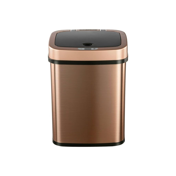 3.2 Gallon Gold Rectangular Motion Sensor Trash Can Rectangle Plastic - Diamond Home USA