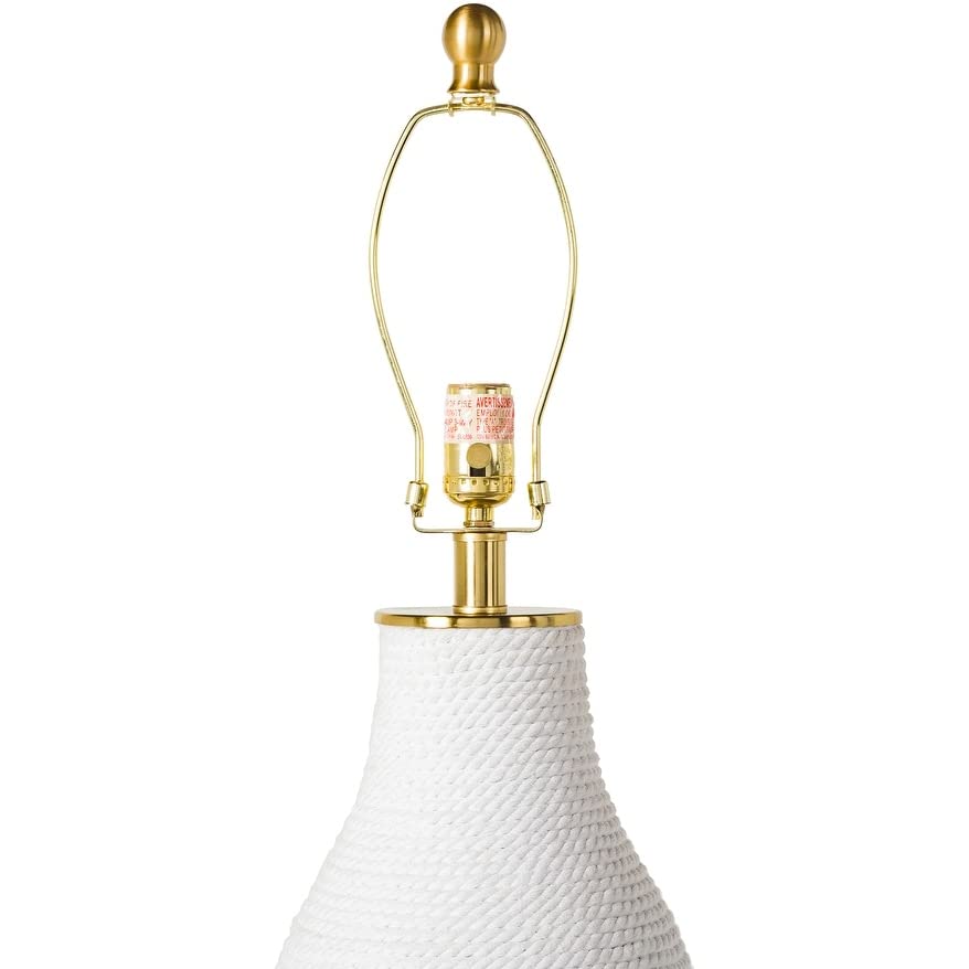 Nautical Rope Wrapped Table Lamp 28" h X 16" w 16" d Gold White Bohemian