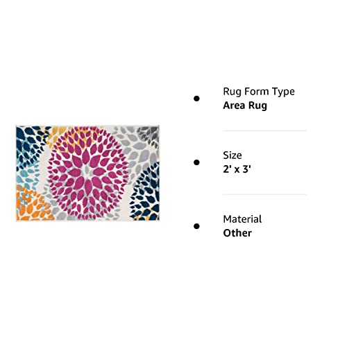 Rugshop Modern Floral Circles Area Rug