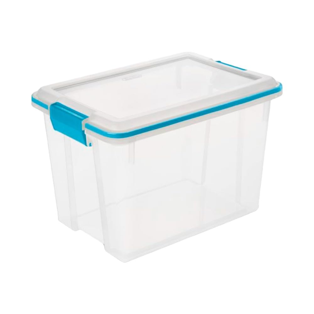 Sterilite 20 Qt Gasket Box Stackable Storage Bin with Latching Lid and Tight