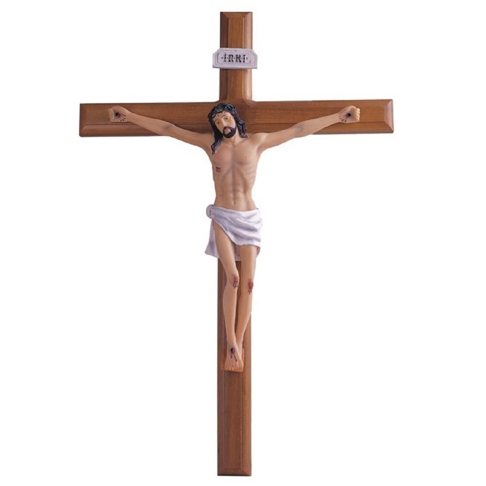 Jesus Nailed On The Cross 22" h Wall Crucifix Religious Statue Decoration