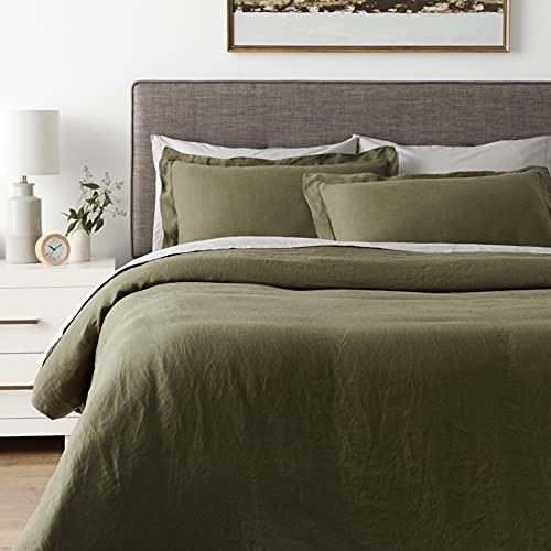 Brooklyn Loom Natural Flax Linen 3-piece Duvet Cover Set