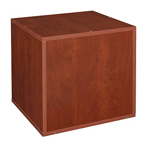 Stackable Storage Cube Cherry Red Modern Contemporary Wood Finish