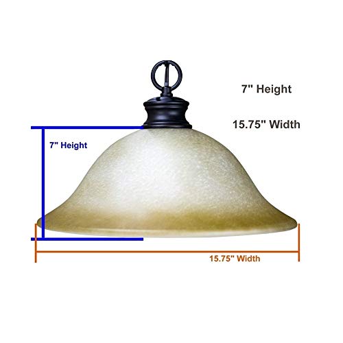 Plug in Swag Pendant Light Oil Rubbed Bronze 16" Glass Shade Cream Modern